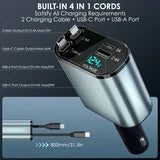 NeoCharge™ 4-in-1 Retractable Car Charger (66W Fast Charge)