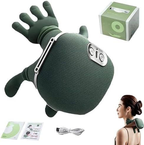 Shoulder Neck Massage Master, Cordless Heated Massager Pillows with 3-Speed Adjustable, Simulated Human Hand Cervical Trapezius Neck Massager, Electric Deep Tissue 3D Kneading for Relax
